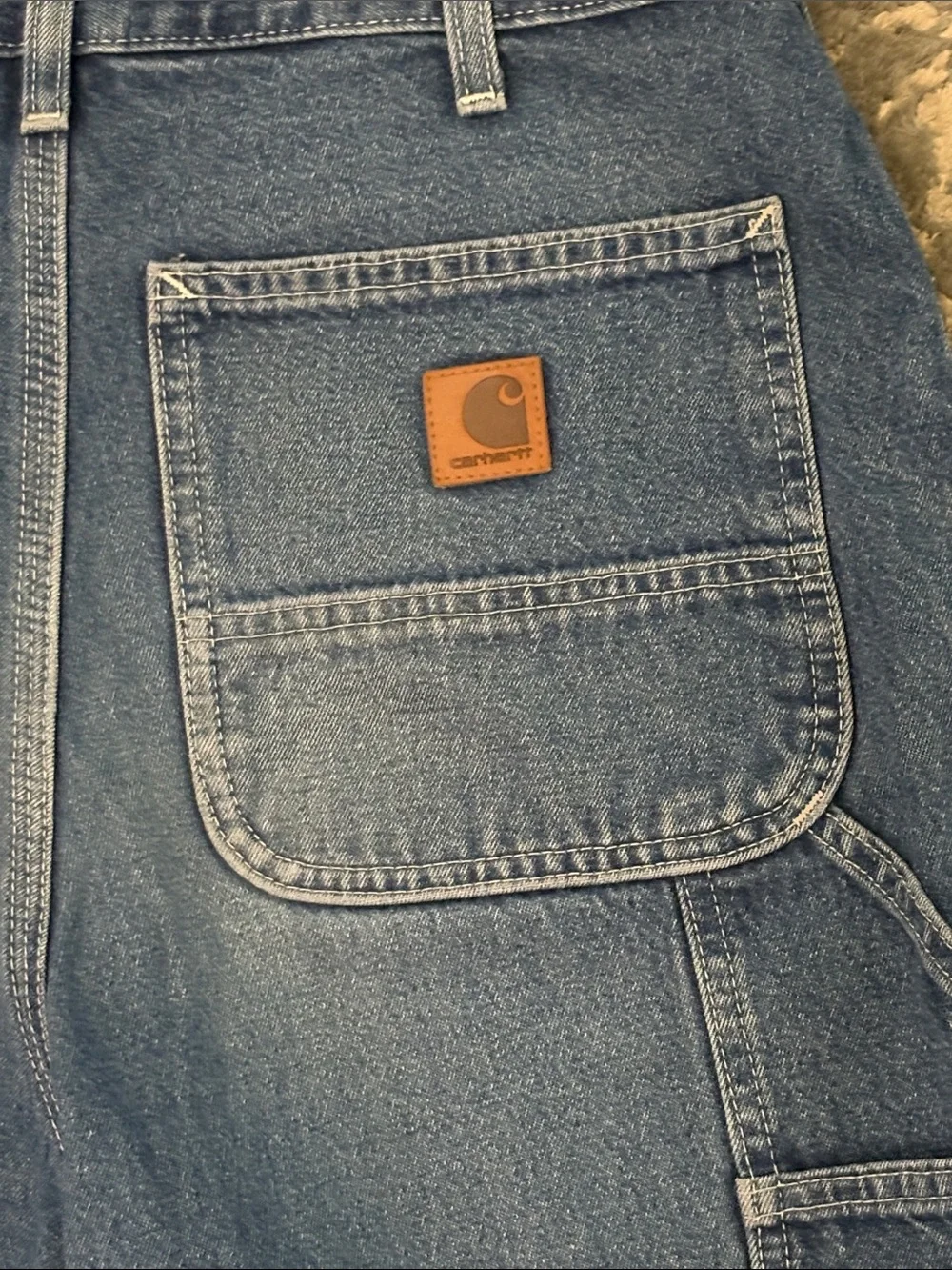 Carhartt 32x34 Loose Straight Fit Carpenter Jeans - Picture 7 of 8